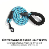Reflective Padded Rope Dog Leash — Comfort Handle, Durable